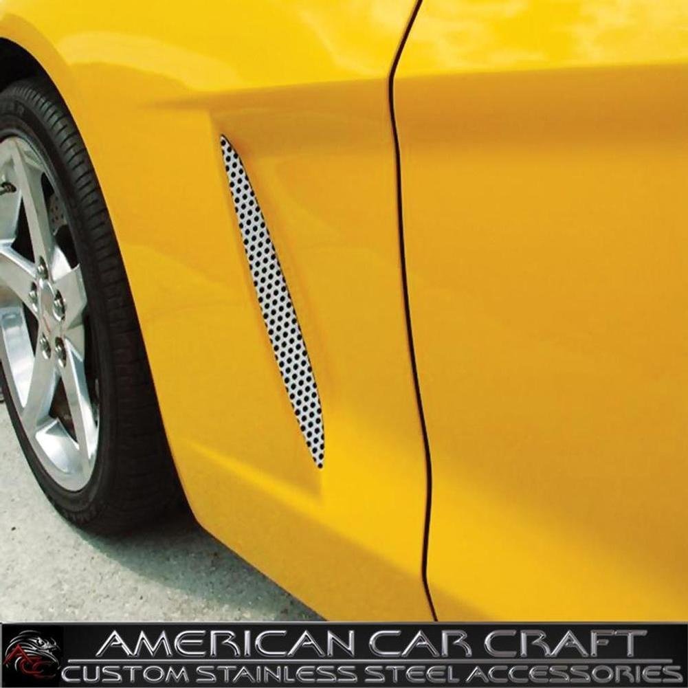Corvette Side Vent Grilles - Perforated Stainless Steel : 2005-2013 C6