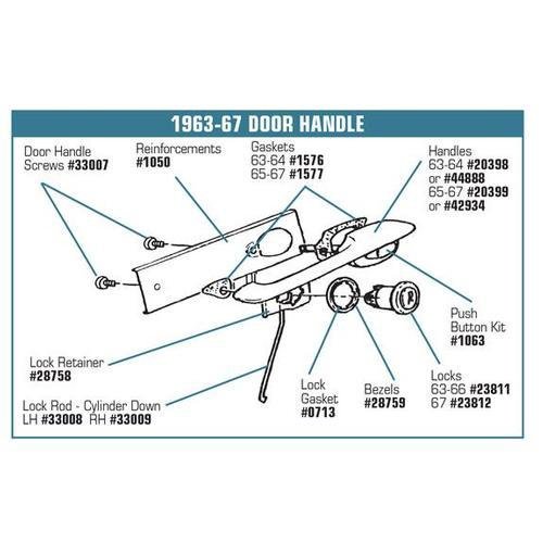 Corvette Door Handle Assemblies. Outside - Import: 1963-1964