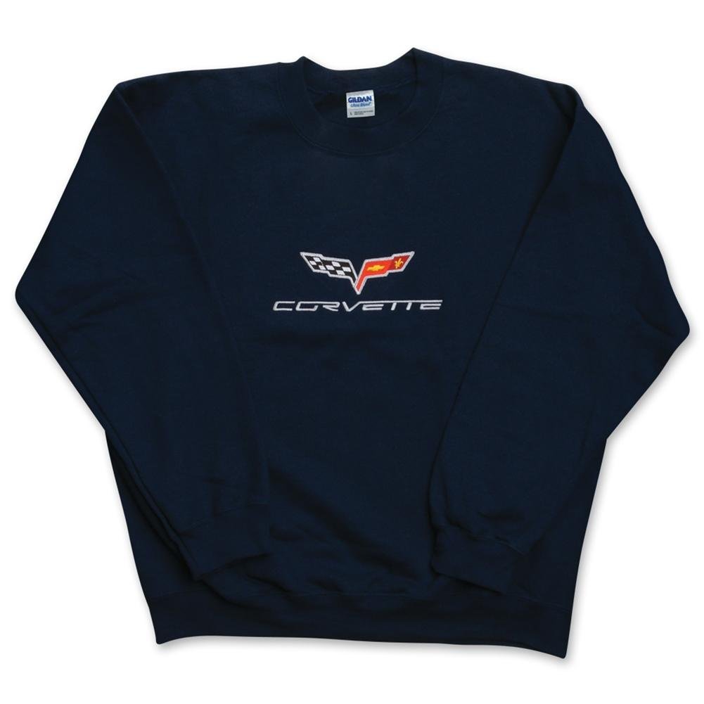 Corvette Sweatshirt - Fleece Embroidered C6 - Navy Blue