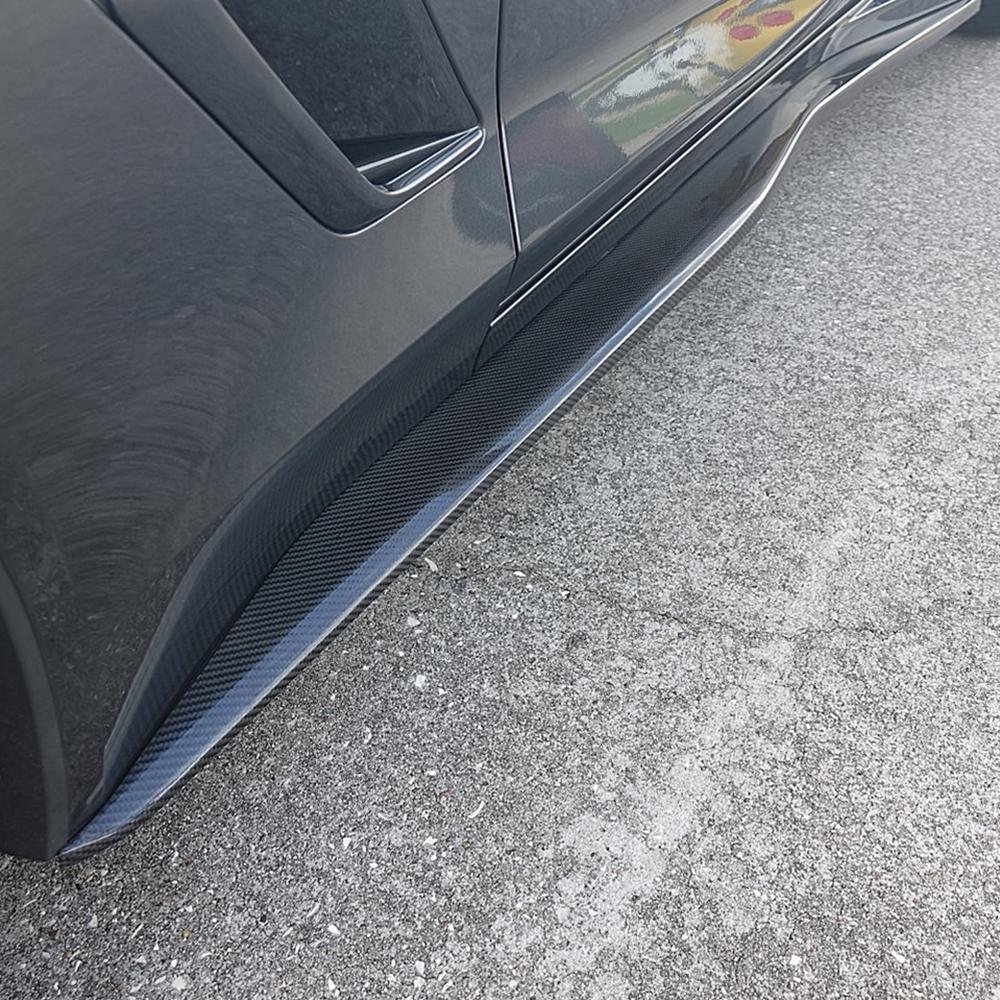 Corvette Side Skirts - Carbon Fiber Overlay : C7 Stingray, Z06, Grand Sport
