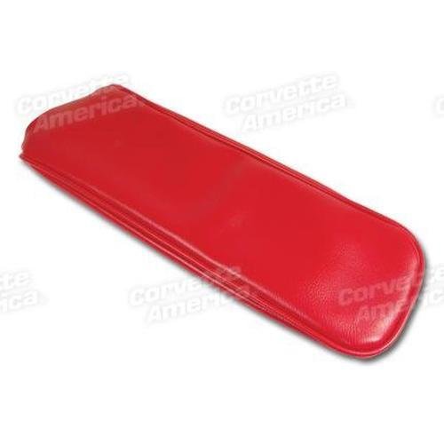 Corvette Center Armrest Cover. Red Vinyl: 1965-1966