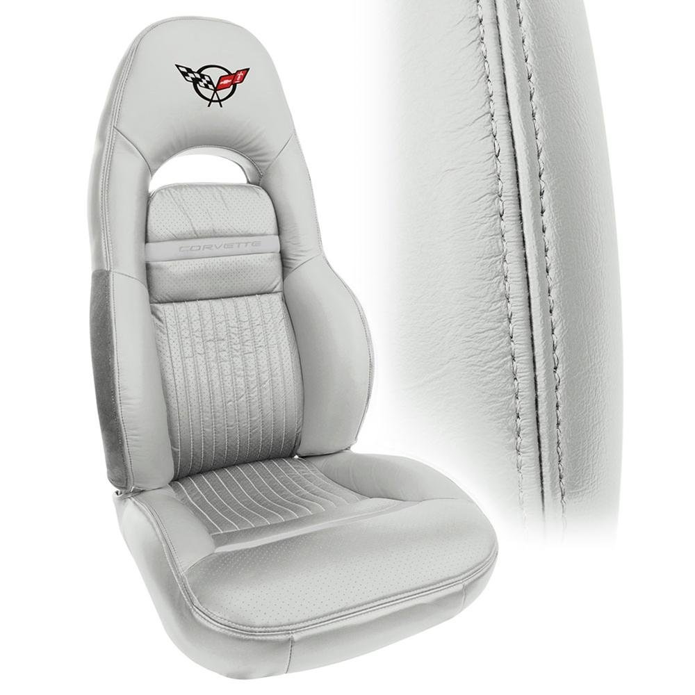 Corvette Seat Covers - Accented Custom Leather for Sport Seats : 1997-2004 C5 & Z06