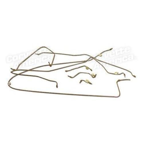 Corvette Brake Line Set. Stainless Steel W/Power Brake: 1963-1964