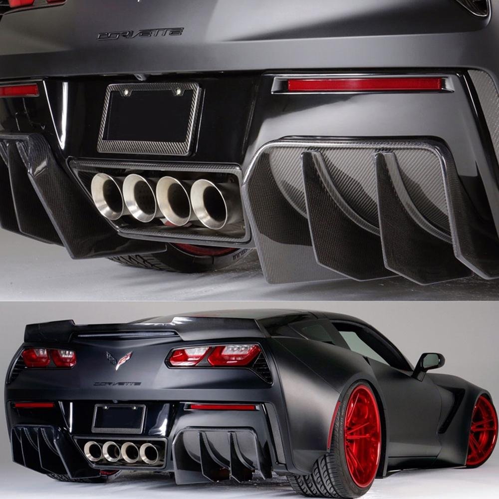 Corvette Rear XIK Diffuser Series I - Carbon Fiber - Ivan Tampi Customs : C7 Stingray, Z51, Z06, Grand Sport