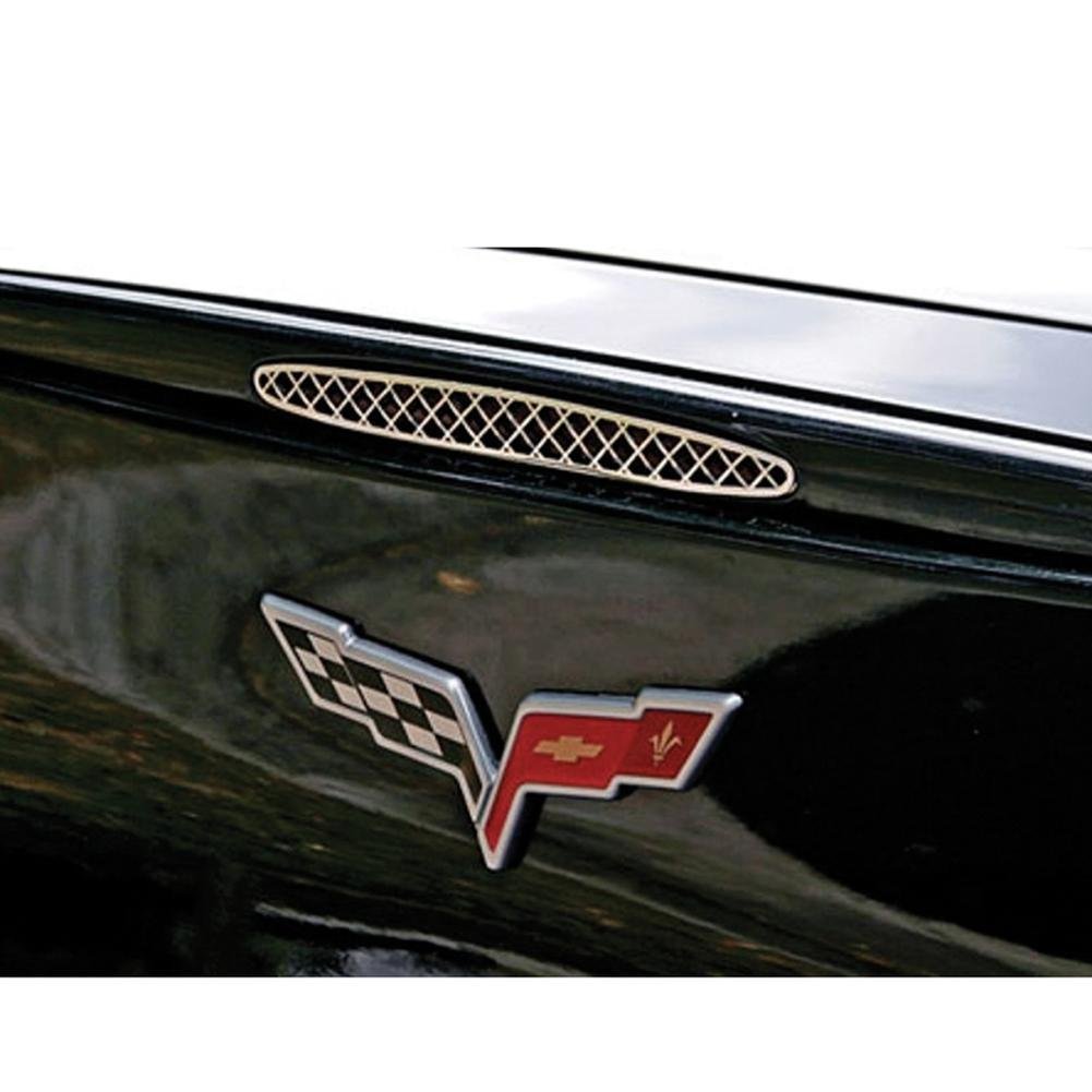 Corvette 5th Brake Light Trim / Laser Mesh - Polished Stainless Steel : 2005-2013 C6,Z06,ZR1,Grand Sport