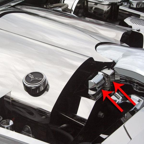 Corvette Throttle Body Motor Cover 2pc. - Polished/Chrome : 2005 - 2007 C6 LS2 Only