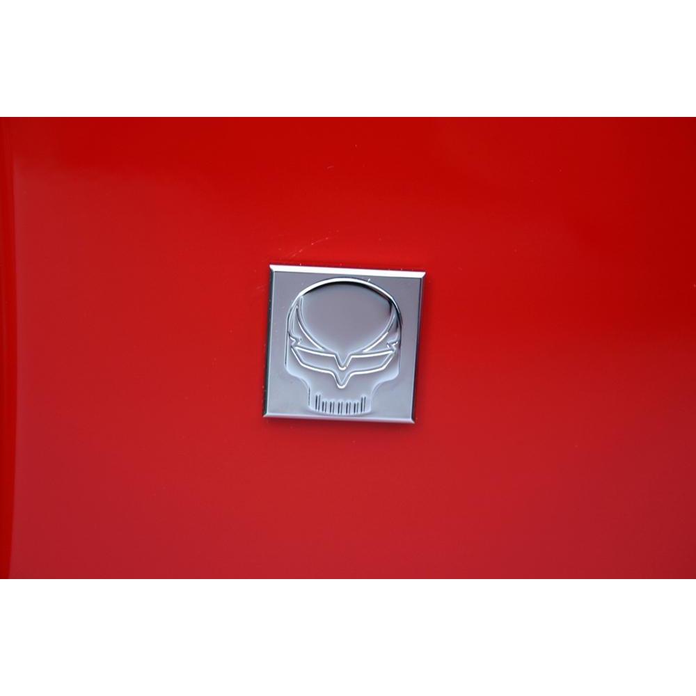 Corvette Speed Demon Skull Chiclet Badges - Billet Chrome : 2 Pc.