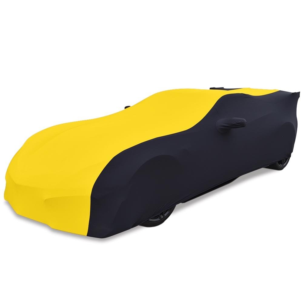 Corvette Ultraguard Stretch Satin Sport Car Cover - Yellow/Black - Indoor : C7 Stingray, Z51, Z06, Grand Sport, ZR1