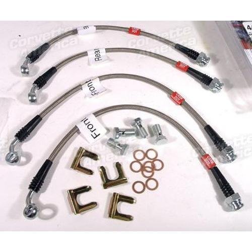 Corvette Brake Line Kit. Braided Stainless Steel: 1994-1996