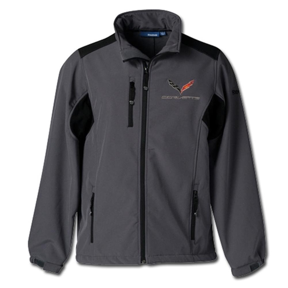 C7 Logo Corvette Reebok Softshell Jacket : Graphite (Small)