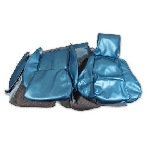 Corvette Leather Like Seat Covers. Blue Standard No-Perforations: 1986-1988