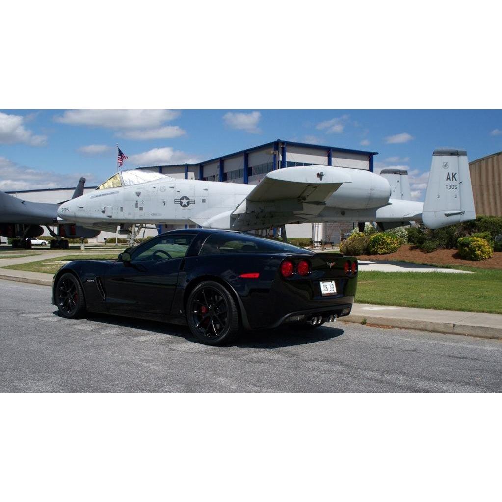 2009 C6Z06 Spyder Corvette GM Wheel Exchange (Set) : Semi-Gloss (Satin Finish) Black Powder Coat 18x9.5/19x12