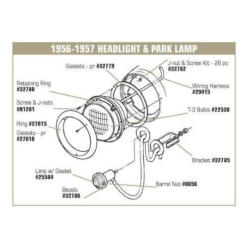 Corvette Park Light/Turn Signal Assembly: 1953-1955