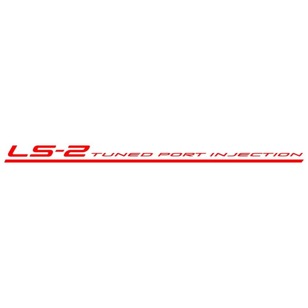 Corvette LS-2 Tuned Port Injection Decal - Red : 2005-2007 C6