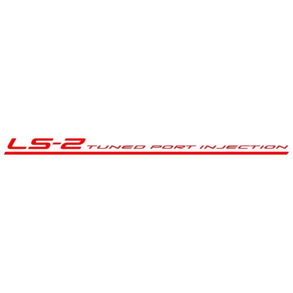 Corvette LS-2 Tuned Port Injection Decal - Red : 2005-2007 C6