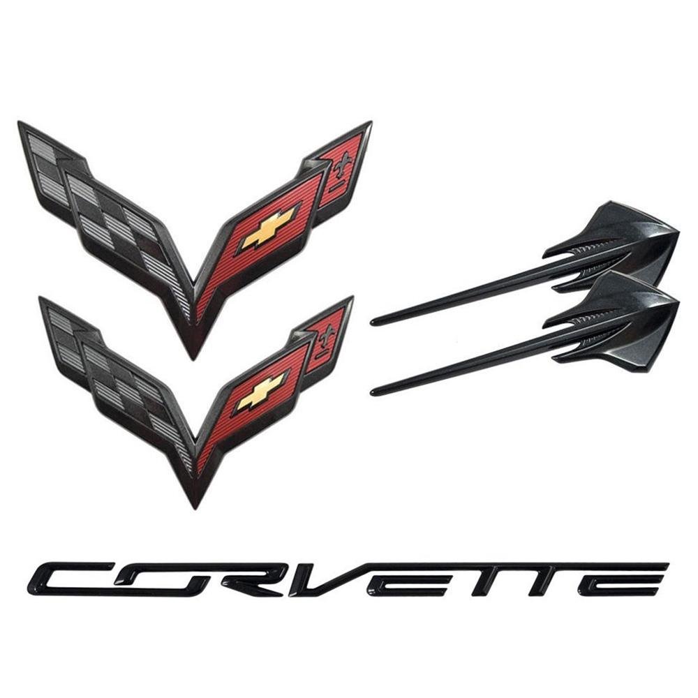 Corvette GM Emblems - 5pc Set - Carbon Flash : C7 Stingray, Z51
