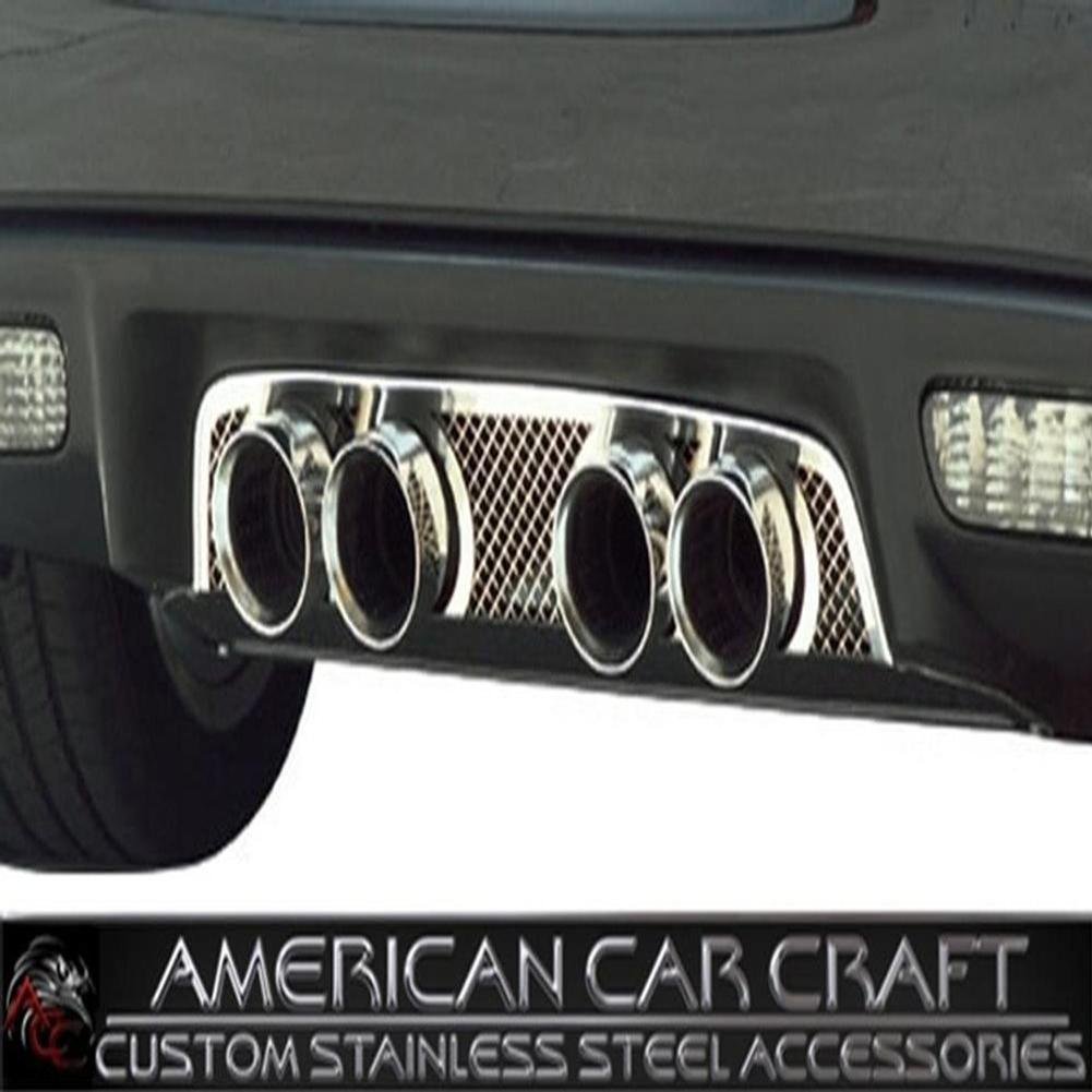 Corvette Exhaust Port Filler Panel - Laser Mesh Stainless Steel for NPP Dual-Mode Exhaust : 2008-2013 C6 & Z06