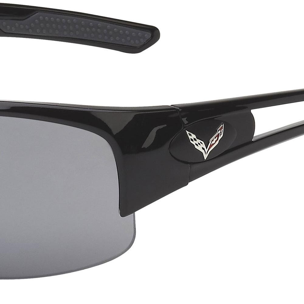 Corvette Rimless Sunglasses - Gloss Black : C7 Logo