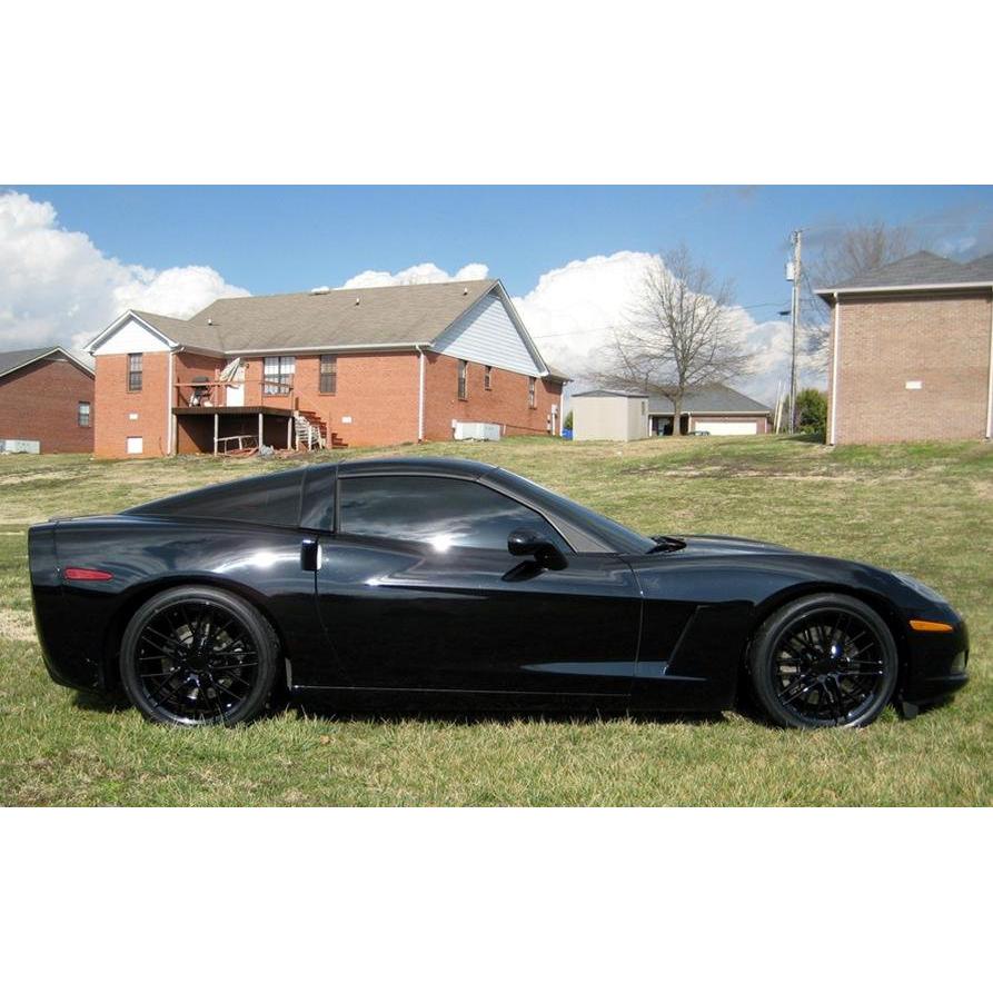 2009-2013 ZR1 Corvette GM Wheel Exchange (Set): Semi-Gloss (Satin Finish) Black Powder Coat 19x10/20x12