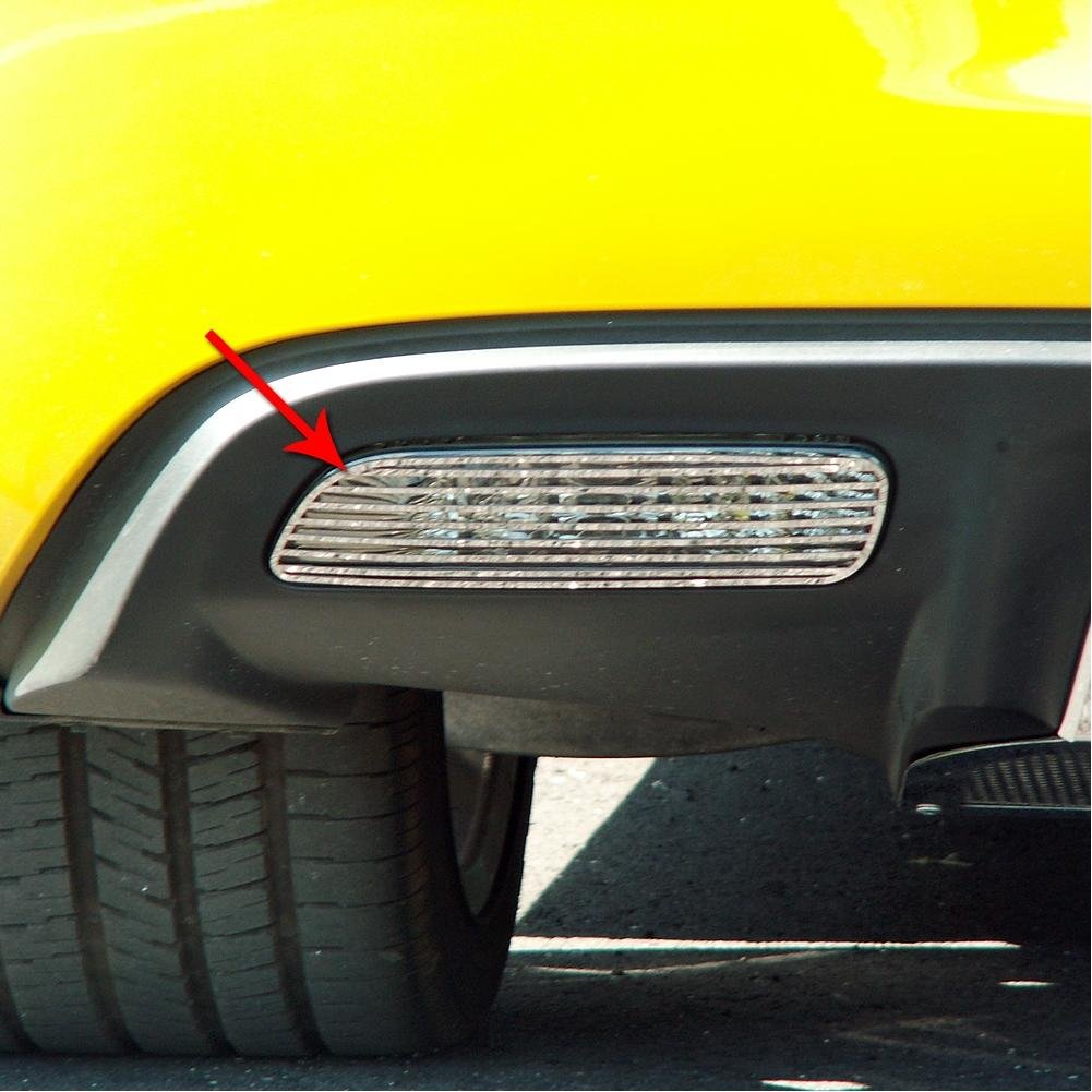 Corvette Rear Back Up Light Bezels 2 Pc. - Polished Stainless Steel : 2005-2013 C6 & Z06