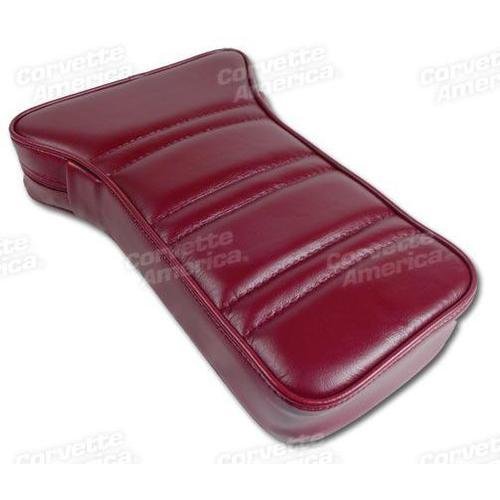 Corvette Center Armrest. Oxblood Leather: 1973-1975