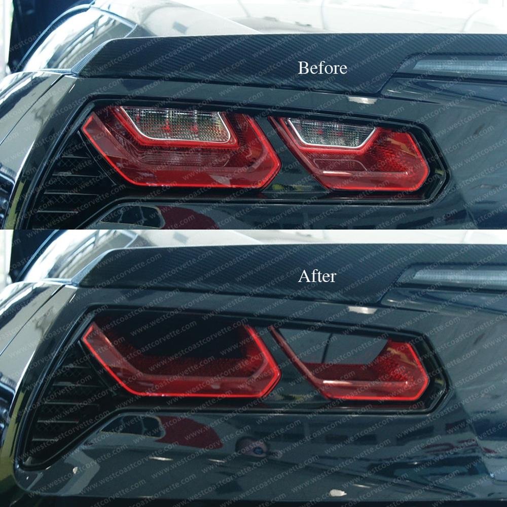 Corvette Rear Reverse Lights Only Blackout Lens - Smoked Acrylic : C7 Stingray, Z51, Z06, Grand Sport