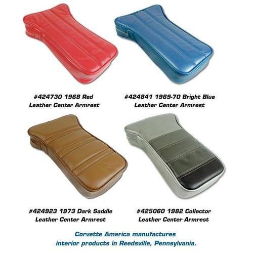 Corvette Center Armrest. Gunmetal Leather: 1968