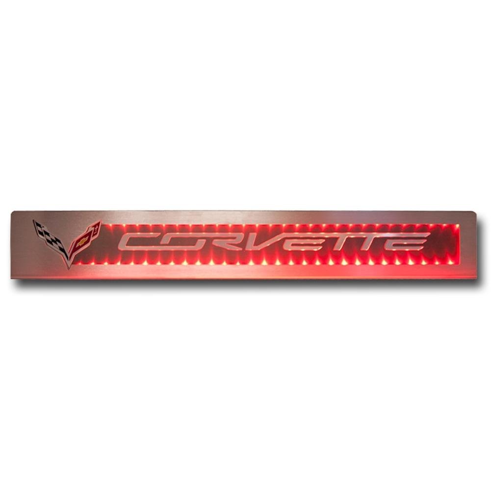 Corvette Door Sill Overlay with LED Lighting Kit - Polished : C7 Stingray, Z51