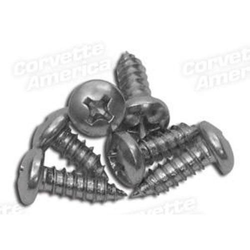 Corvette Outer Door Window Trim Mold Screws. 6 Piece: 1969-1982