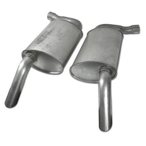 Corvette Mufflers. 2.25 Inch Oval: 1975-1977