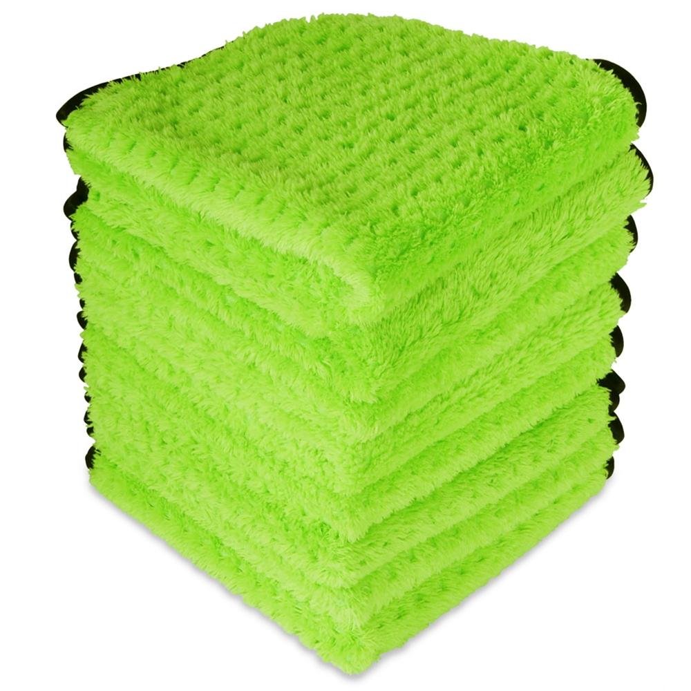 Liquid X Green Xtreme Detail Plush Waffle Weave Towel - 16" x 16"