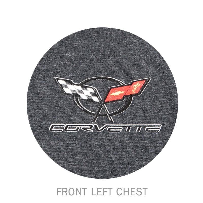 Corvette American Flag Tee Shirt - Dark Grey : C5