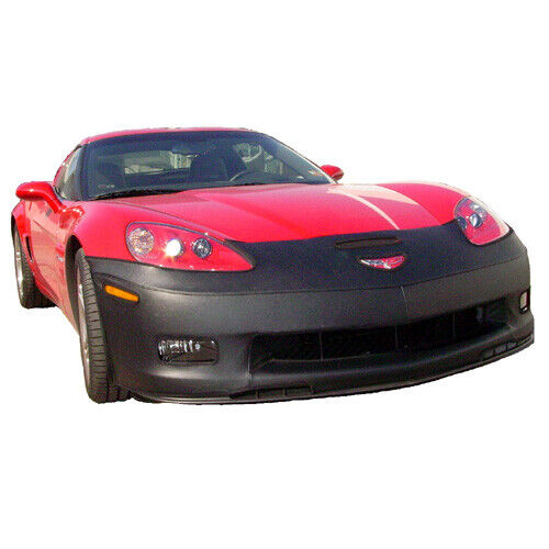 Corvette Front End Mask / Bra With Embroidered Logo - Black : 2006-2013 C6 Z06, Grand Sport