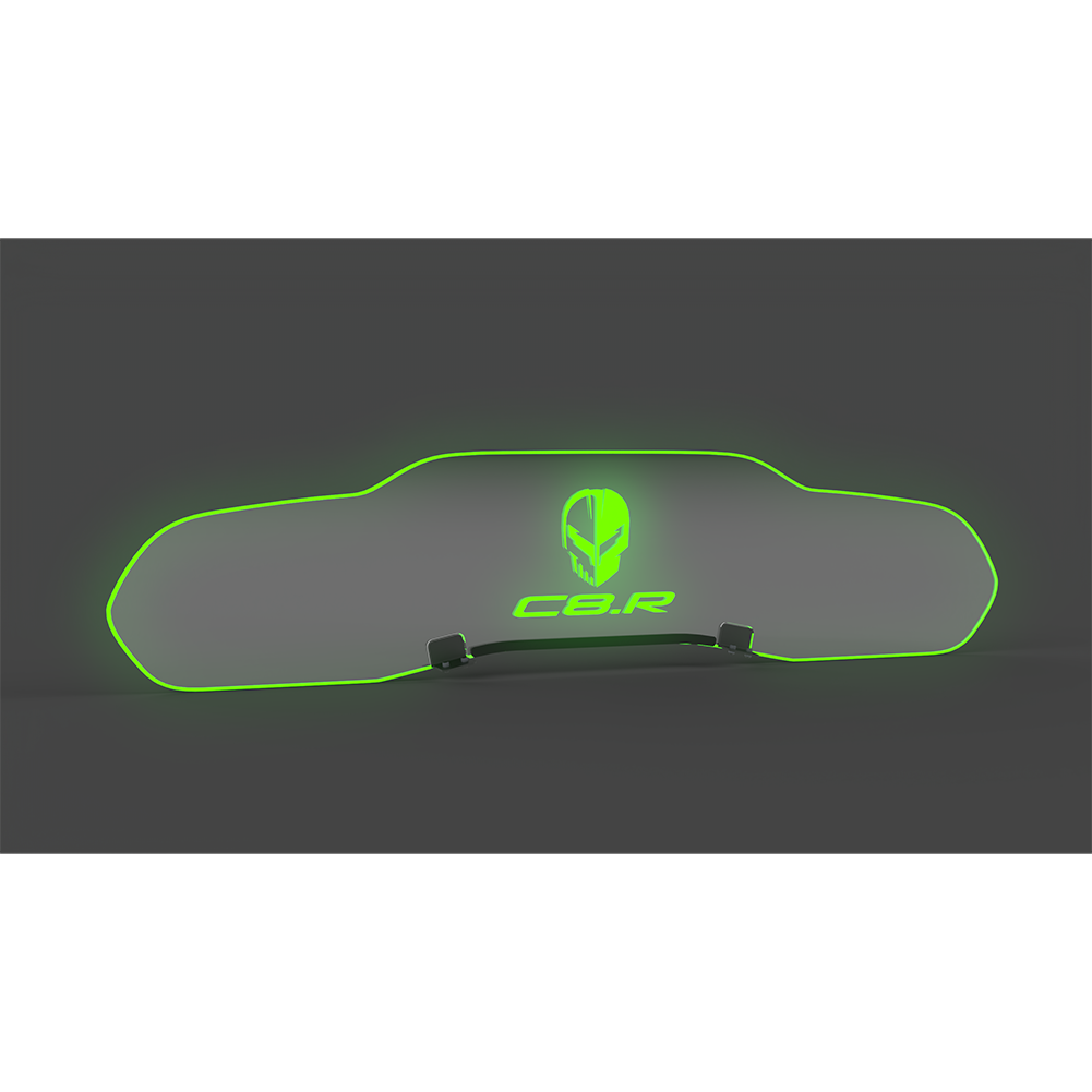 Corvette WindRestrictor Illuminated Glow Plate - Jake Skull / C8.R Coupe : C8