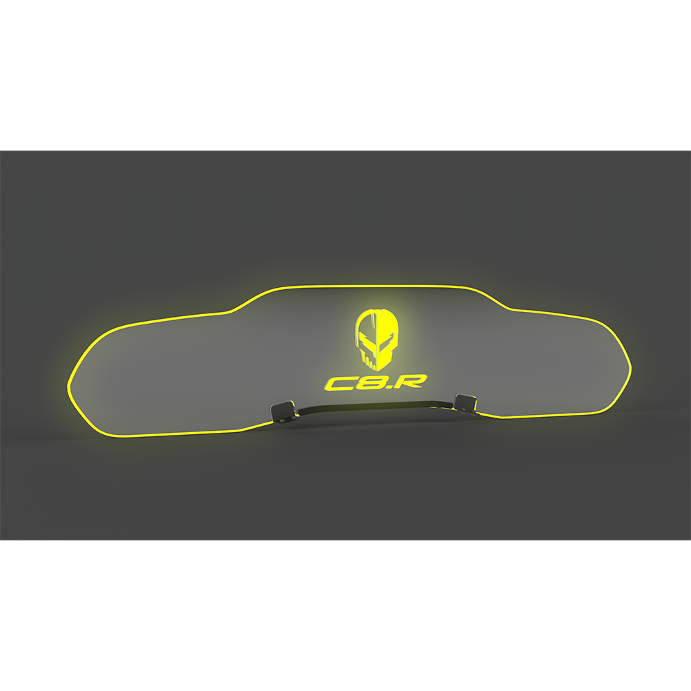 Corvette WindRestrictor Illuminated Glow Plate - Jake Skull / C8.R Coupe : C8