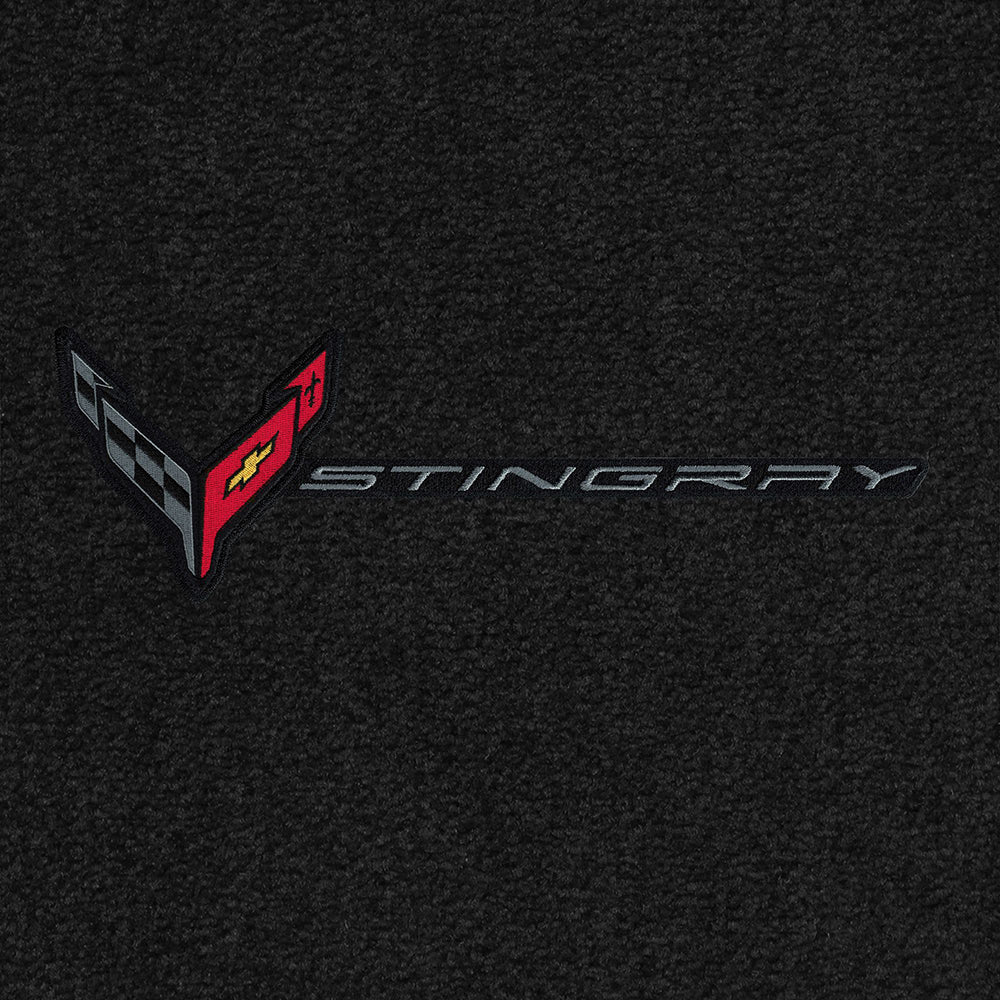 C8 Corvette Front Cargo Mat - Lloyds Mats With Flags and Stingray Combo