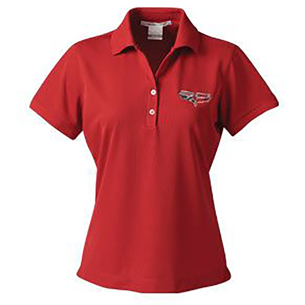 C6 Corvette Ladies 60th Anniversary Cutter & Bucket Ace Polo Shirt : Red